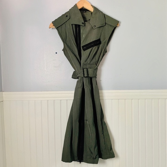 Alexander Wang Military-Style Dress Green Size 4 - Picture 1 of 8